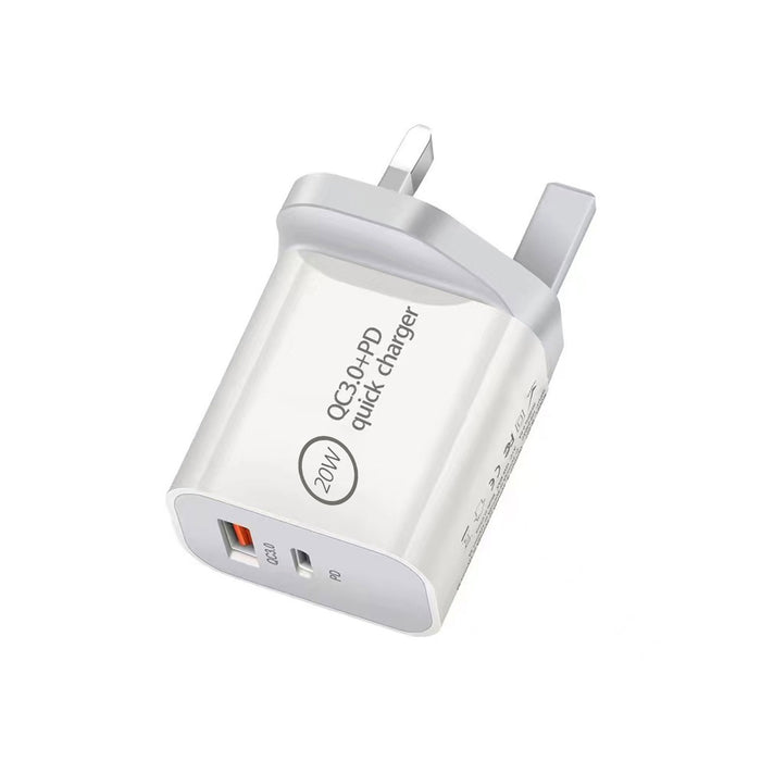 Prevo QC70 20W USB Type-C & USB Type-A Fast Charge Mains Charger with QC 3.0 and 2m USB-C Cable for Laptops, Ultrabooks, Chromebooks, iPads, MacBooks, Smartphones, Tablets, Mobile Devices, Action Cameras, DSLRs - IT Supplies Ltd