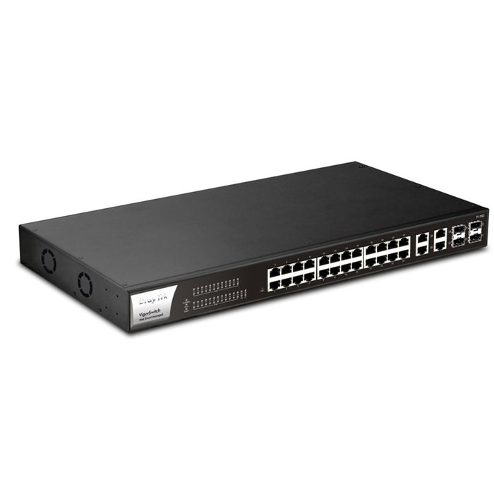 DrayTek VigorSwitch P1282 24-Port Gigabit PoE+ Smart Managed Switch
