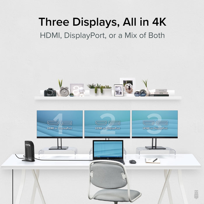 Plugable UD-ULTC4K Triple Monitor 4K 96W USB-C PD DisplayLink Certified Docking Station - IT Supplies Ltd