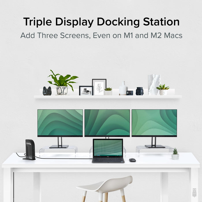 Plugable USB-C Triple 4K Docking Station – 96W PD, HDMI, DVI, Ethernet