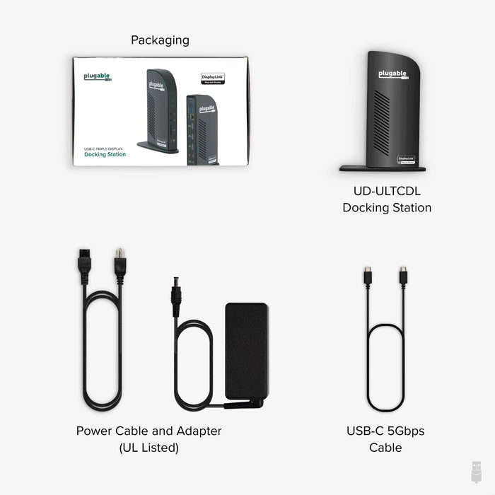 Plugable USB-C Triple 4K Docking Station – 96W PD, HDMI, DVI, Ethernet
