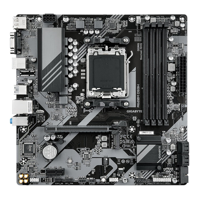 Gigabyte A620M DS3H Ultra Durable AMD AM5 Socket Motherboard, Micro-ATX, 4x DDR5 Slots, 1x M.2 Socket, 1x USB-C Port, GbE LAN, 1x D-Sub / 1x DisplayPort / 1x HDMI Port - IT Supplies Ltd