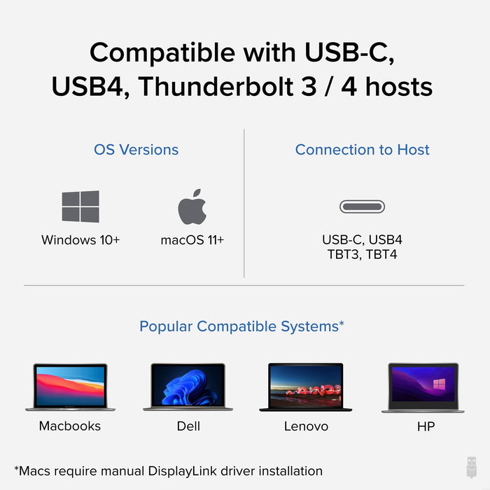 Plugable USBC-6950PDZ USB-C Dual HDMI Dock | 100W PD | USB 3.0