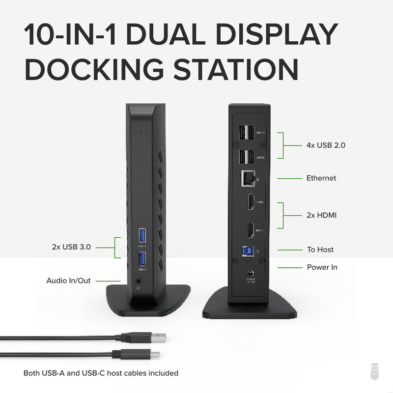 Plugable UD-3900Z Dual HDMI USB Docking Station DisplayLink
