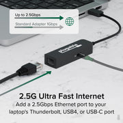 Plugable USBC-E2500PD USB-C to 2.5GbE Ethernet Adapter with 100W PD - IT Supplies Ltd