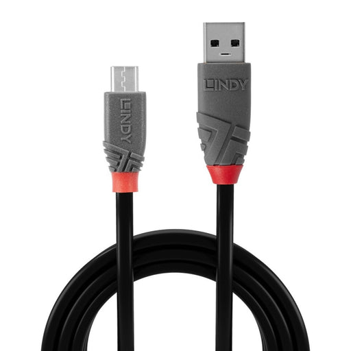 Lindy 36730 USB 2.0 Type A to Micro-B Cable, Anthra Line 0.2m - IT Supplies Ltd