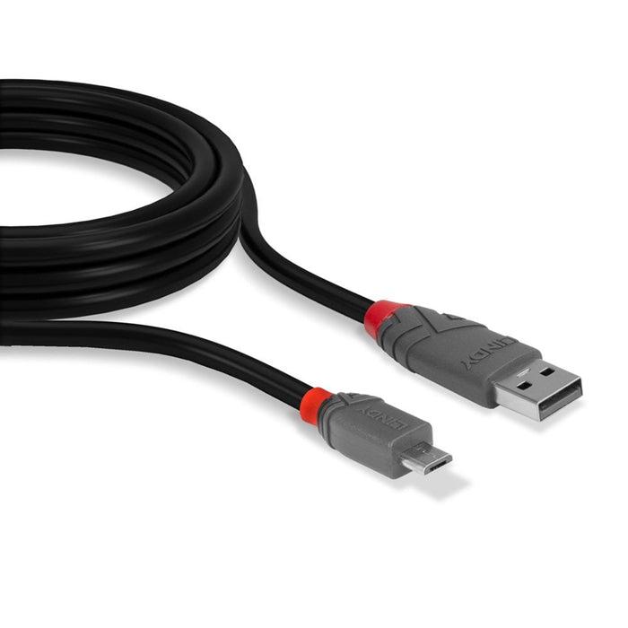 Lindy 36730 USB 2.0 Type A to Micro-B Cable, Anthra Line 0.2m - IT Supplies Ltd