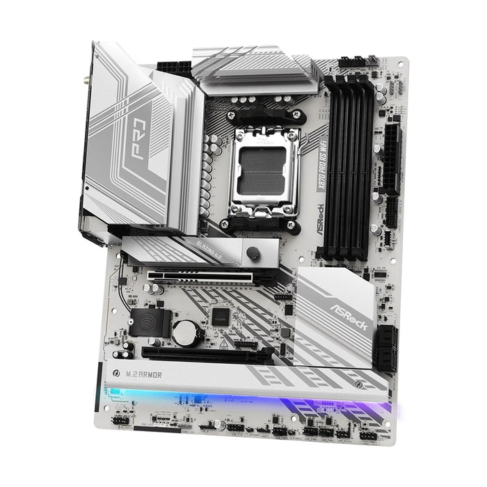 ASRock X870 PRO RS WIFI AMD AM5 Socket Motherboard, ATX, 4x DDR5 Slots, 3x M.2 Sockets, 3x USB-C Port, Fitted I/O Shield, 2.5GbE LAN, Wi-Fi 7, 1x HDMI Port / 2x USB-C (USB4) - IT Supplies Ltd