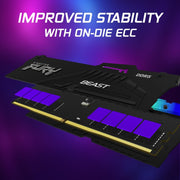 Kingston FURY Beast KF560C36BBE2AK2-32 RGB 32GB (2x16GB) System Memory, DDR5, 6000MHz, Black, 288 Pin, 1.35v, CL36, AMD EXPO Certified - IT Supplies Ltd