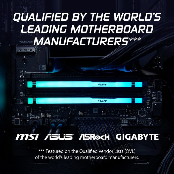 Kingston FURY Beast KF560C36BBE2AK2-32 RGB 32GB (2x16GB) System Memory, DDR5, 6000MHz, Black, 288 Pin, 1.35v, CL36, AMD EXPO Certified - IT Supplies Ltd