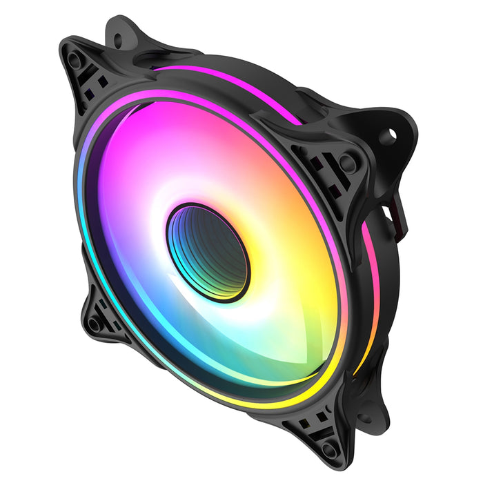 CiT Tornado FNB 120mm RGB LED Fan - High Airflow, Quiet Operation, 4-Pin PWM, Black - IT Supplies Ltd