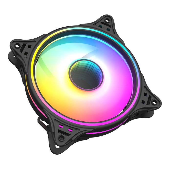 CiT Tornado FNB 120mm RGB LED Fan - High Airflow, Quiet Operation, 4-Pin PWM, Black - IT Supplies Ltd