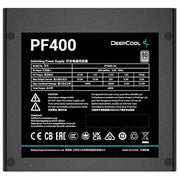 DeepCool PF400 80 PLUS Standard Power Supply 400W, Silent Hydraulic Bearing Fan, Reliable Protection, Flat Black Cables, 85% Efficiency - IT Supplies Ltd