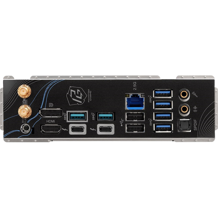 ASRock Z890M RIPTIDE WIFI PHANTOM GAMING Intel 1851 Socket Motherboard, Micro-ATX, 4x DDR5 Slots, 3x M.2 Sockets, 3x USB-C Port, Fitted I/O Shield, 2.5GbE LAN, Wi-Fi 6E, 1x DisplayPort / 1x HDMI / 2x USB-C (USB4) - IT Supplies Ltd