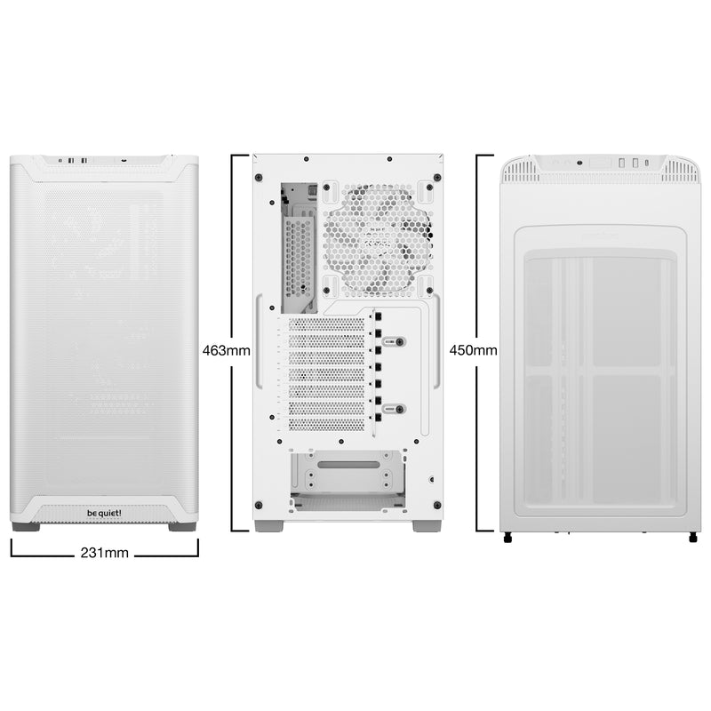 be quiet! Pure Base 501 Airflow White | Mid Tower, USB-C, Silent Fans - IT Supplies Ltd