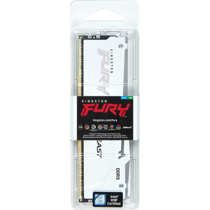 Kingston FURY Beast KF564C32BWA-32 32GB (1x32GB) RGB White System Memory, 6400MT/s, DDR5, CL32, DIMM, AMD EXPO Certified - IT Supplies Ltd