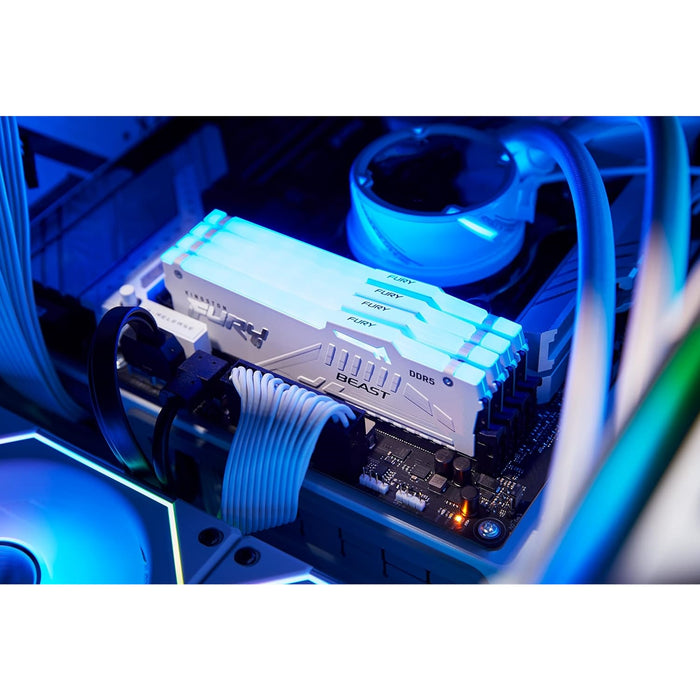 Kingston FURY Beast KF564C32BWA-32 32GB (1x32GB) RGB White System Memory, 6400MT/s, DDR5, CL32, DIMM, AMD EXPO Certified - IT Supplies Ltd