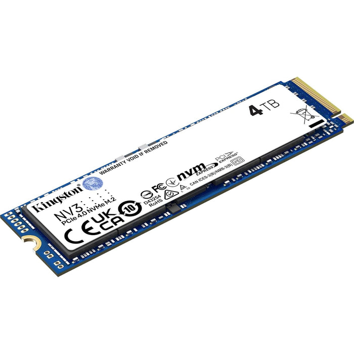 Kingston NV3 4TB NVMe SSD | PCIe Gen4, 6000MB/s Read, 5000MB/s Write