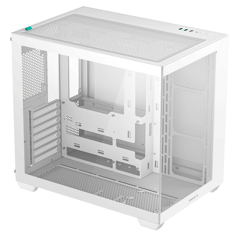 DeepCool CG530 White Case | Dual-Chamber, Tempered Glass, High Airflow - IT Supplies Ltd