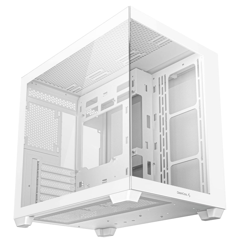 DeepCool CG530 White Case | Dual-Chamber, Tempered Glass, High Airflow - IT Supplies Ltd