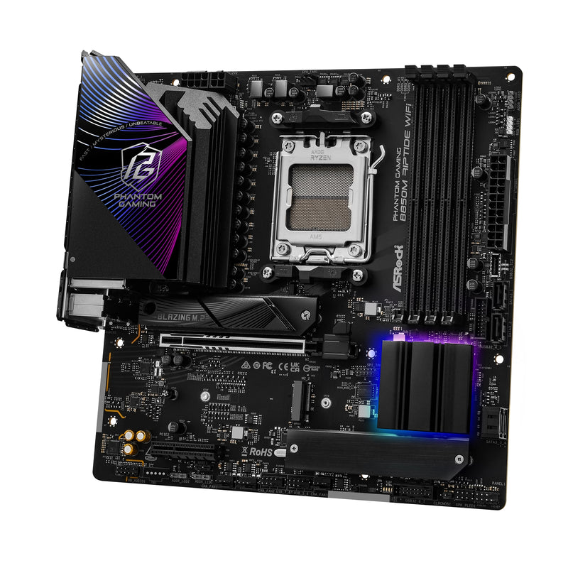 ASRock B850M Riptide WiFi AM5 DDR5 mATX Motherboard, Wi-Fi 7