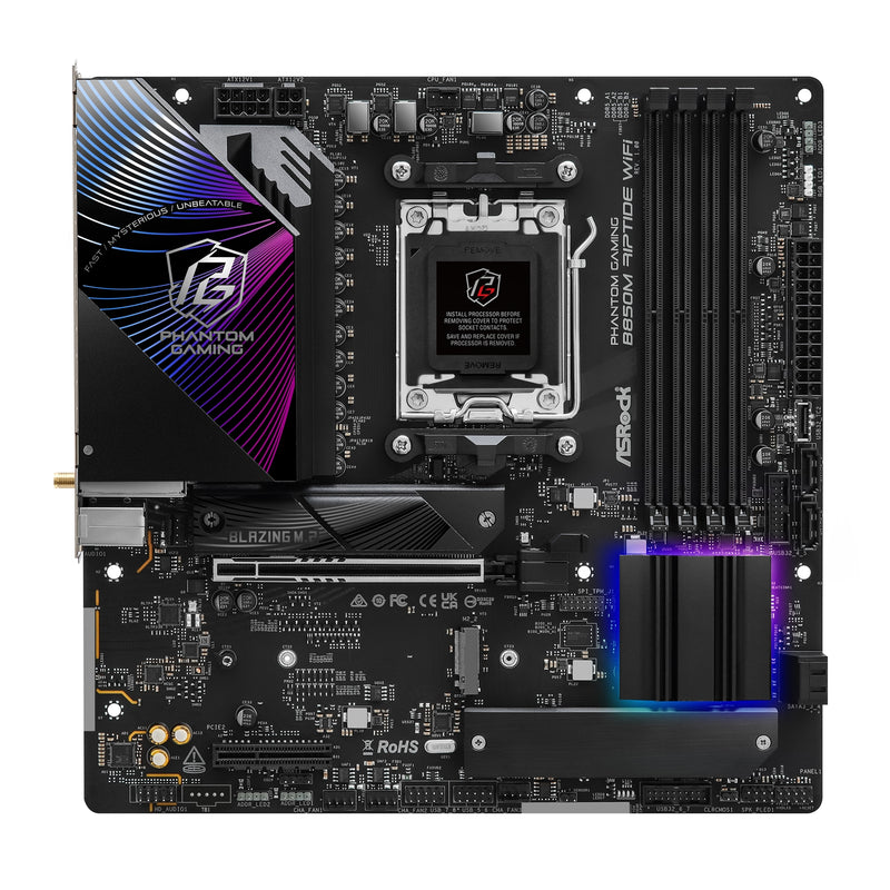 ASRock B850M Riptide WiFi AM5 DDR5 mATX Motherboard, Wi-Fi 7