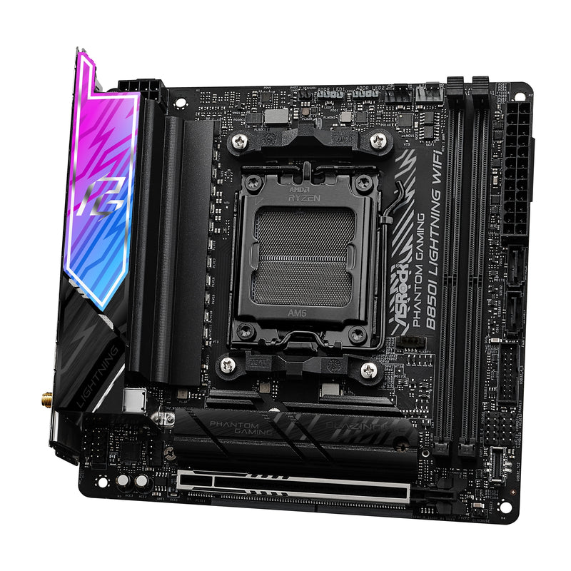 ASRock B850I Lightning WiFi Mini-ITX Motherboard, AMD AM5, DDR5, USB-C - IT Supplies Ltd