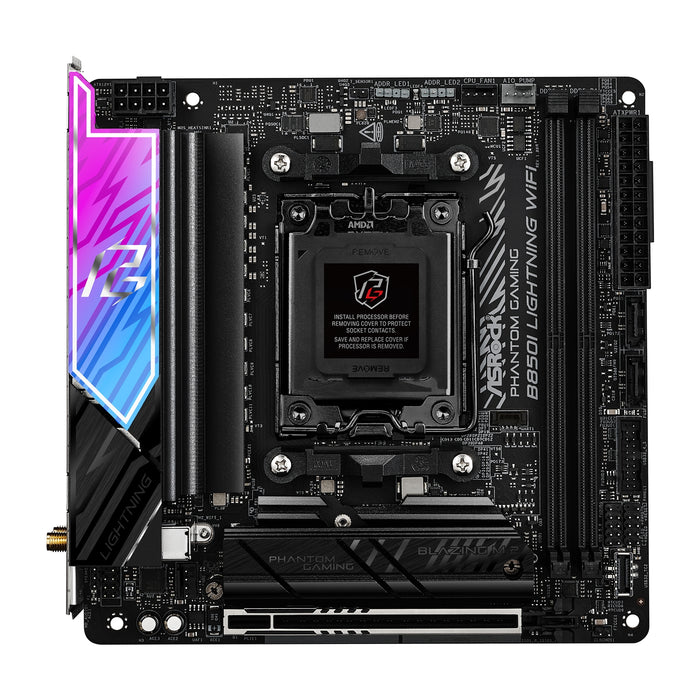 ASRock B850I Lightning WiFi Mini-ITX Motherboard, AMD AM5, DDR5, USB-C