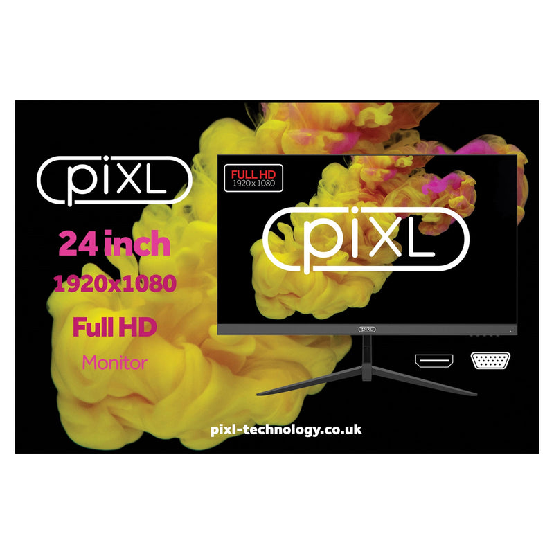 piXL PX24IVHFPD 24" Frameless IPS Monitor, Full HD, 100Hz, 5ms - IT Supplies Ltd