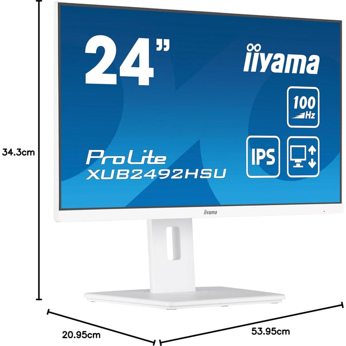 iiyama XUB2492HSU-W6 24" IPS Monitor, Full HD, 100Hz, FreeSync