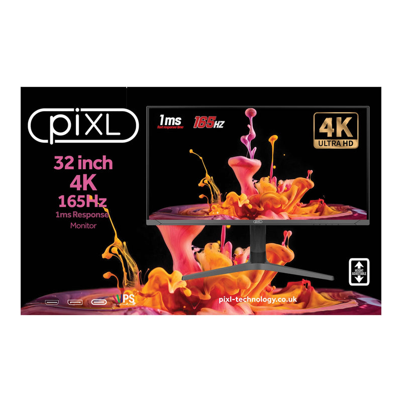 piXL CM32G7 32" 4K IPS Gaming Monitor – 165Hz, RGB, USB-C, VESA - IT Supplies Ltd