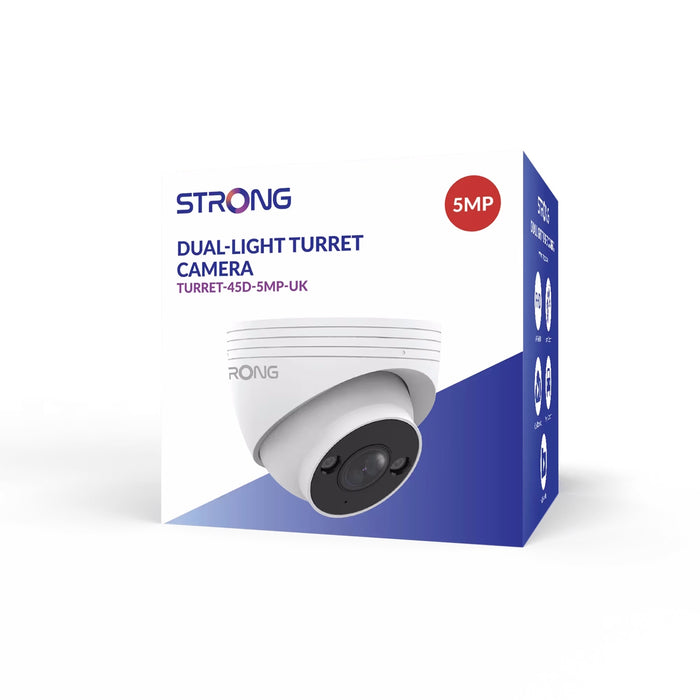 Strong TURRET 5MP Turret IP Camera with AI & Audio - Dual-Light Vision
