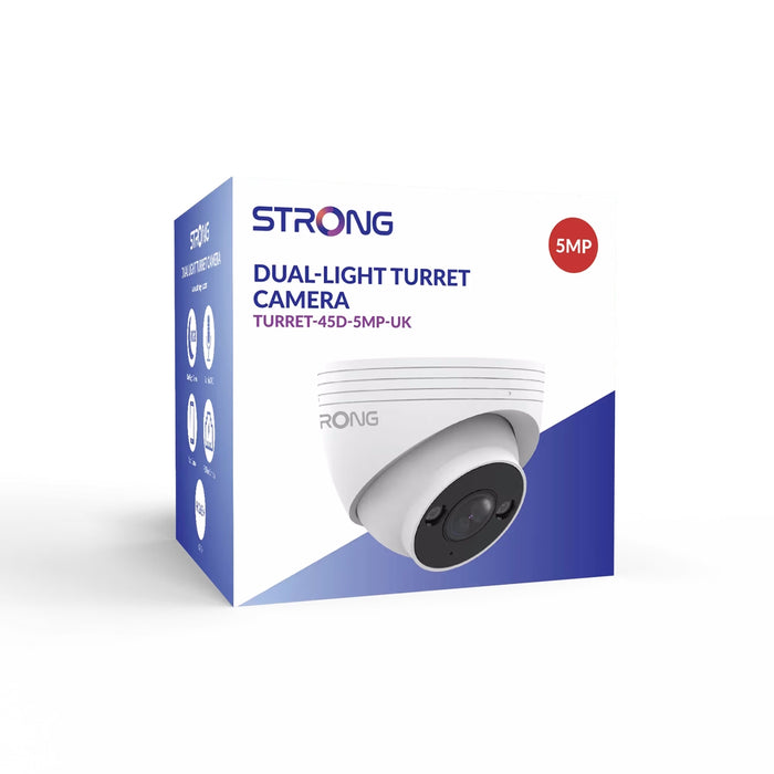 Strong TURRET 5MP Turret IP Camera with AI & Audio - Dual-Light Vision