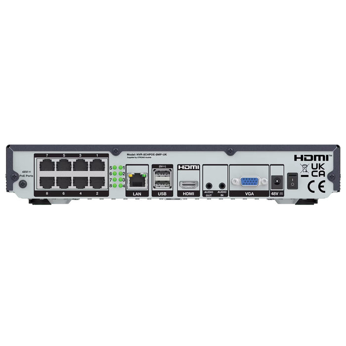 Strong NVR-8CHPOE-8MP 8 Channel 4K PoE Integrated NVR – H.265+