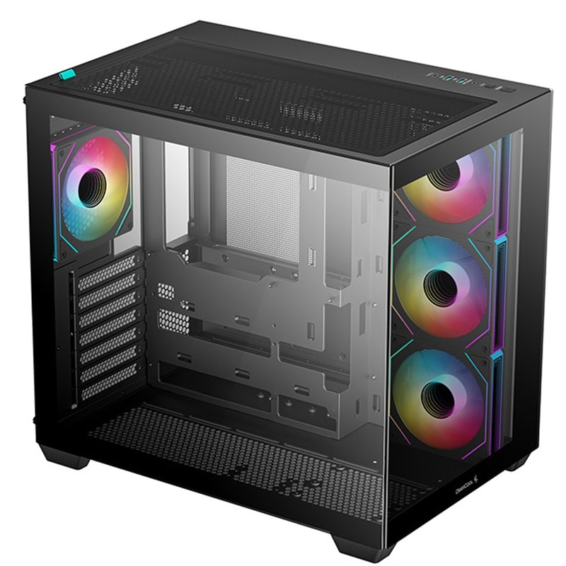DeepCool CG530 4F Black Mid-Tower Case | ARGB, Tempered Glass, Airflow - IT Supplies Ltd