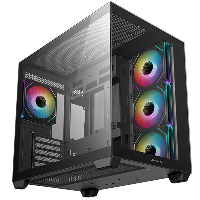 DeepCool CG530 4F Black Mid-Tower Case | ARGB, Tempered Glass, Airflow