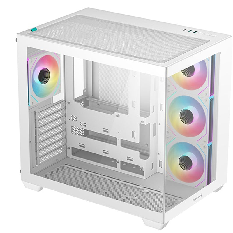 DeepCool CG530 4F White Mid-Tower Case | ARGB, Tempered Glass, Airflow - IT Supplies Ltd