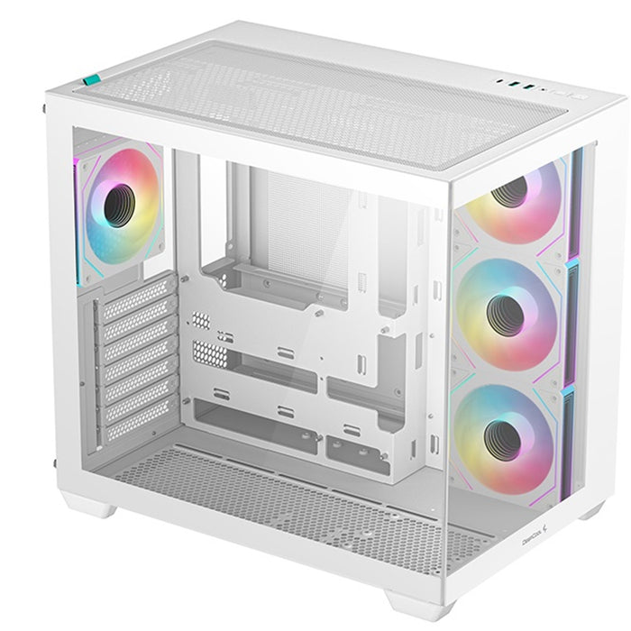 DeepCool CG530 4F White Mid-Tower Case | ARGB, Tempered Glass, Airflow - IT Supplies Ltd