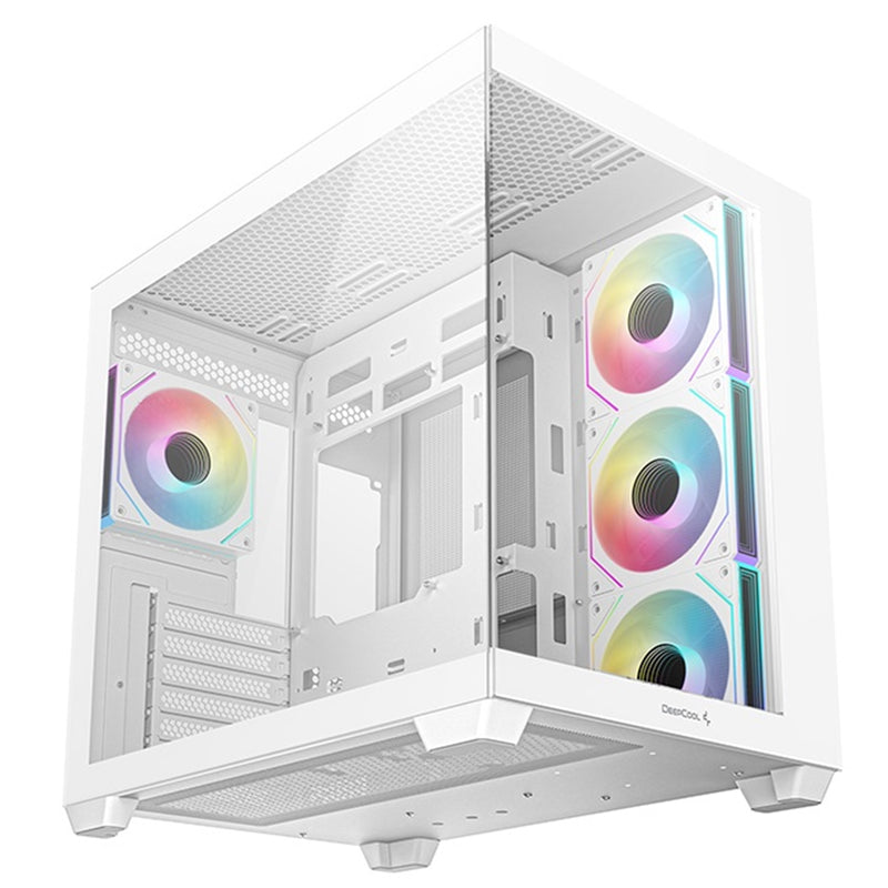 DeepCool CG530 4F White Mid-Tower Case | ARGB, Tempered Glass, Airflow - IT Supplies Ltd