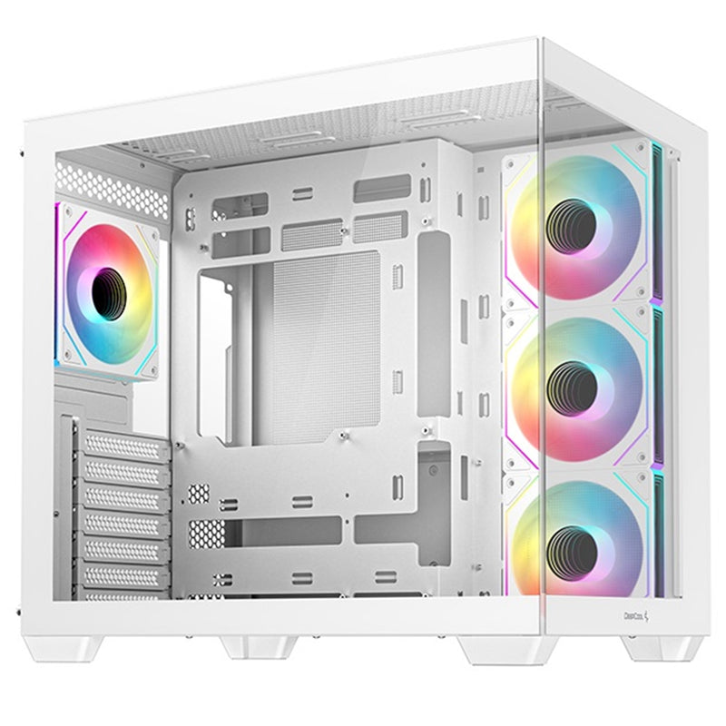 DeepCool CG530 4F White Mid-Tower Case | ARGB, Tempered Glass, Airflow - IT Supplies Ltd