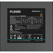 DeepCool PL650D 650W 80+ Bronze PSU! ATX 3.0, PCIe 5.0 support, ultra-quiet 120mm hydro-bearing fan, Non-Modular Design PSU - IT Supplies Ltd