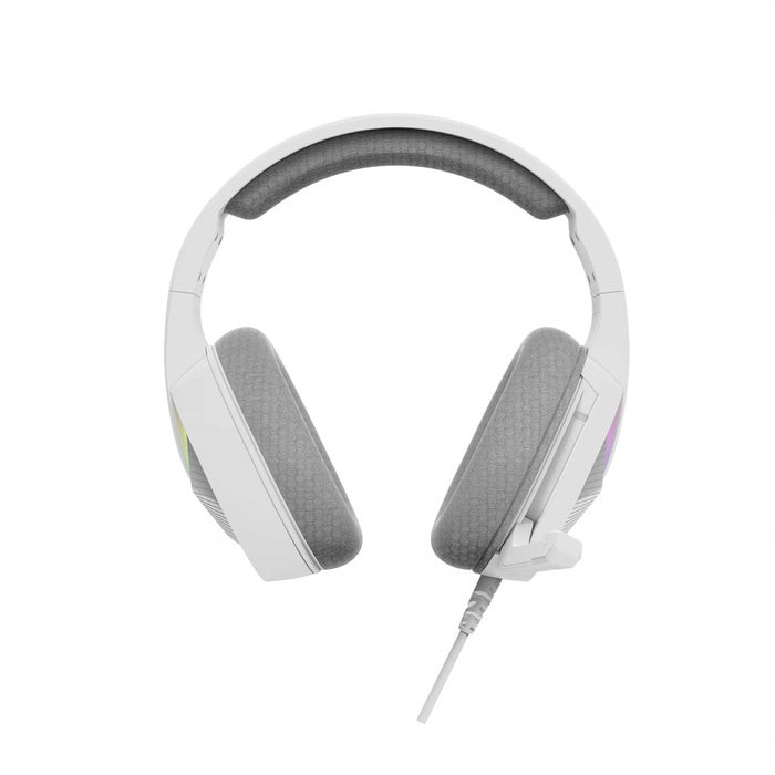 Marvo Tactic 40 RGB Gaming Headset White – USB Wired, 50mm Drivers