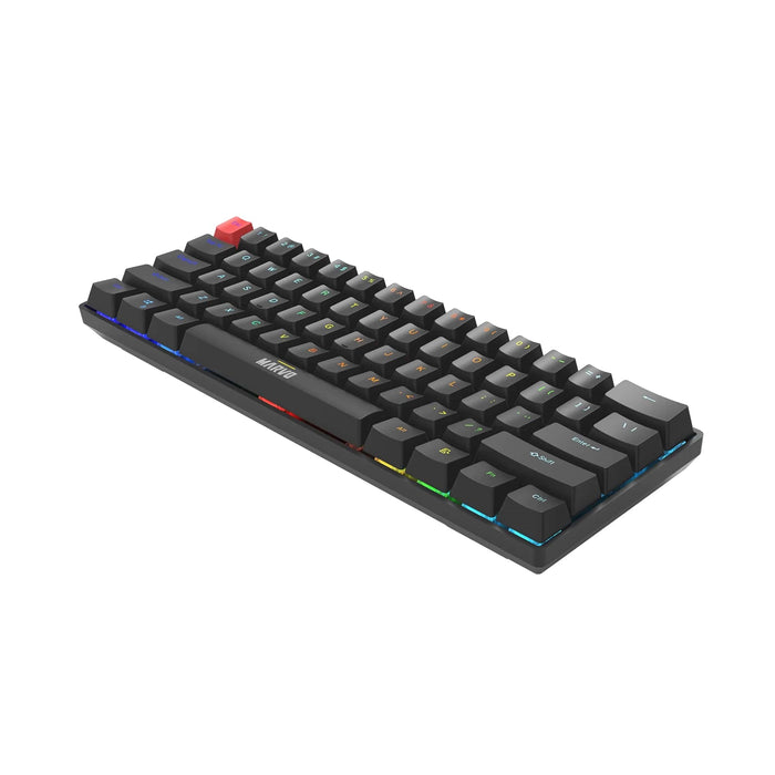 Marvo Saber 61 RGB Mechanical 60% Gaming Keyboard Black UK Layout