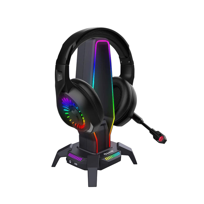 Marvo Kobe 30 RGB Headset Stand & USB Hub – 3 Ports + Audio