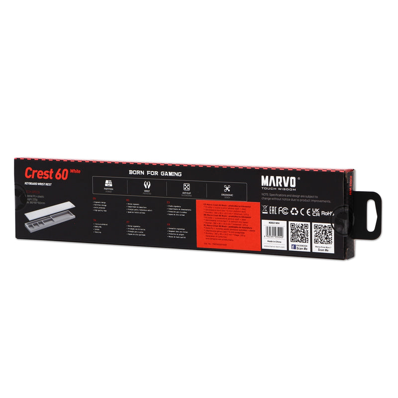 Marvo Crest 60 White Keyboard Wrist Rest – Ergonomic & Stylish - IT Supplies Ltd