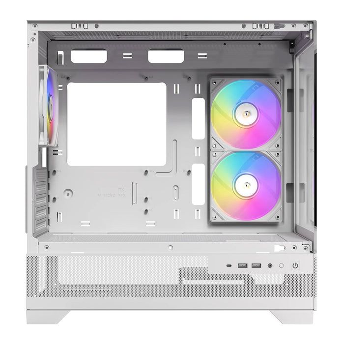 ANTEC CX500M | White Micro Tower, ARGB, USB Type-C, Tempered Glass