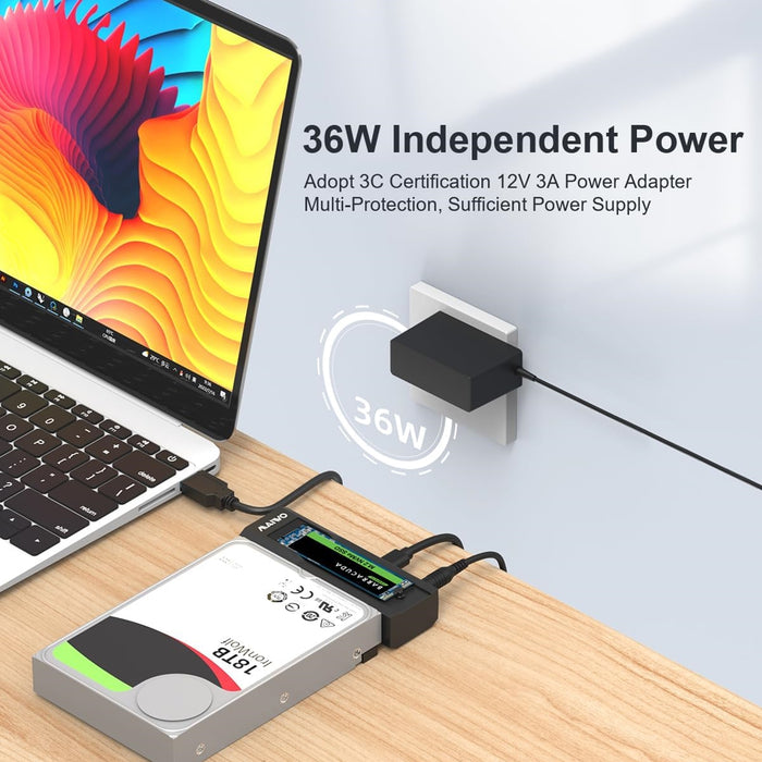MAIWO K10635N Type-C Dual Bay HDD/NVMe SSD Clone Converter, 10Gbps