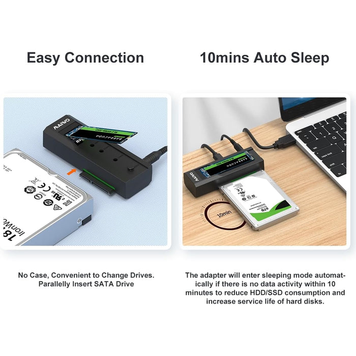 MAIWO K10635N Type-C Dual Bay HDD/NVMe SSD Clone Converter, 10Gbps