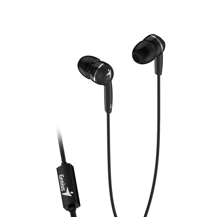 Genius HS-M320 In-Ear Headphones with Mic – Deep Bass, 3.5mm