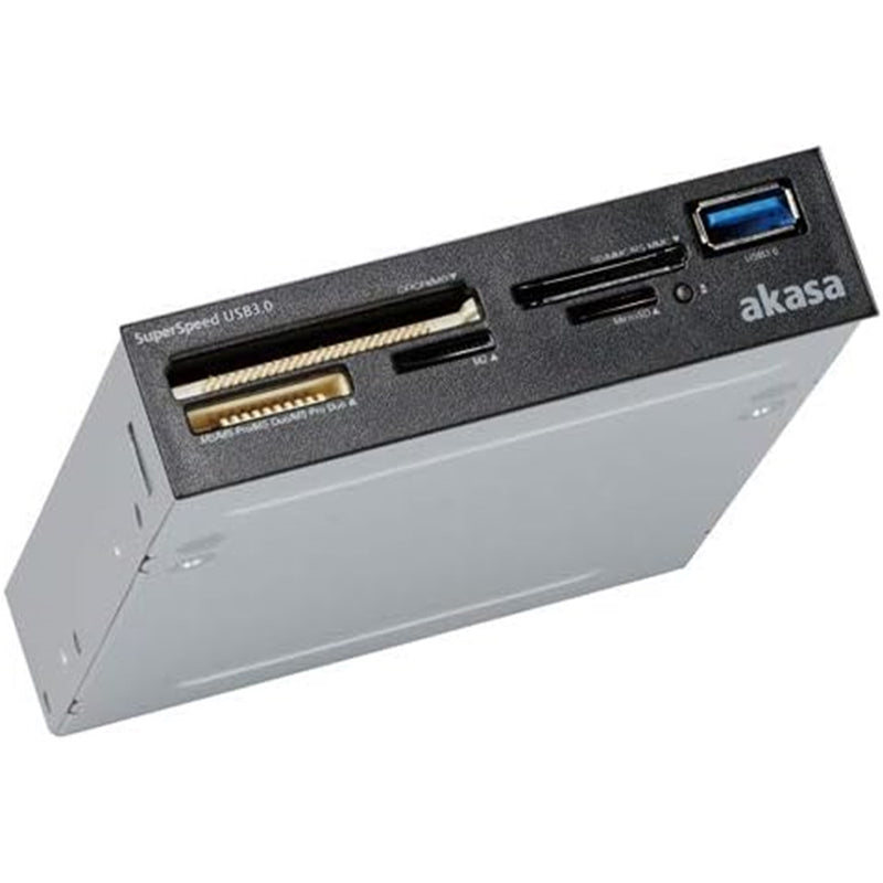 Akasa AK-ICR-27 USB 3.0 Multi Card Reader - UHS-II, 3.5", Black - IT Supplies Ltd
